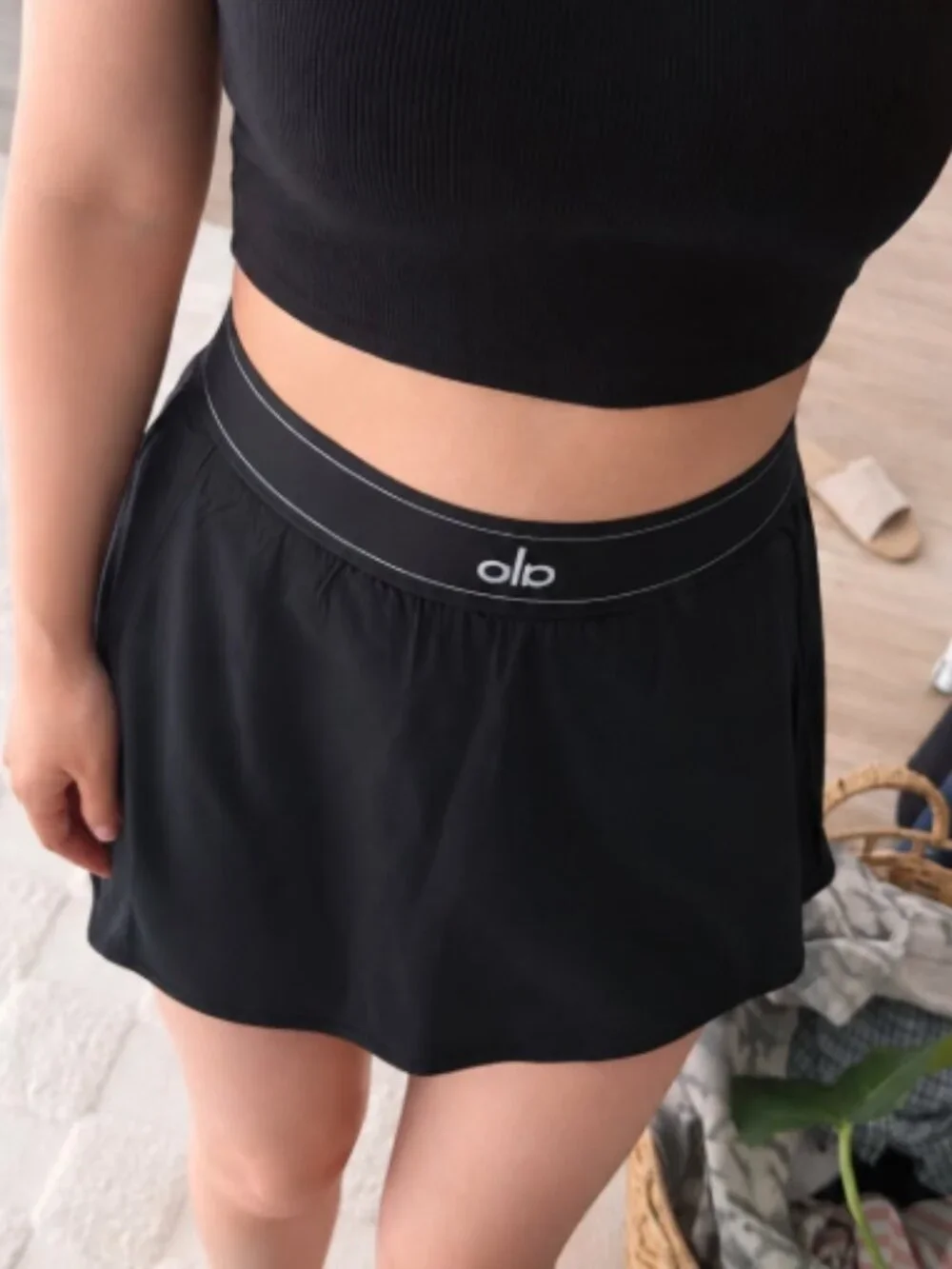 😍ALO Yoga Match Point Tennis Skirt🏆 Minimal Black Skort-NWT